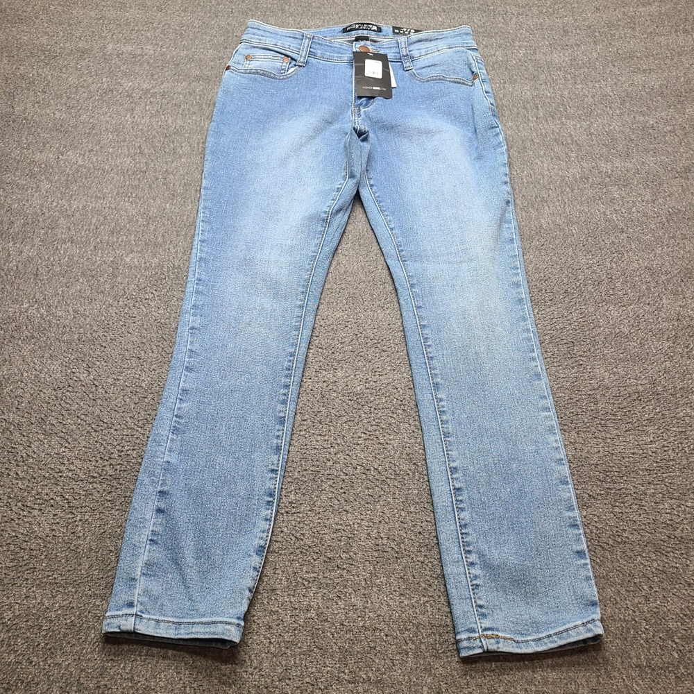 Fashion Nova Jeans Womens 7/8 Blue New Distressed Back Pocket Slim Stretch
